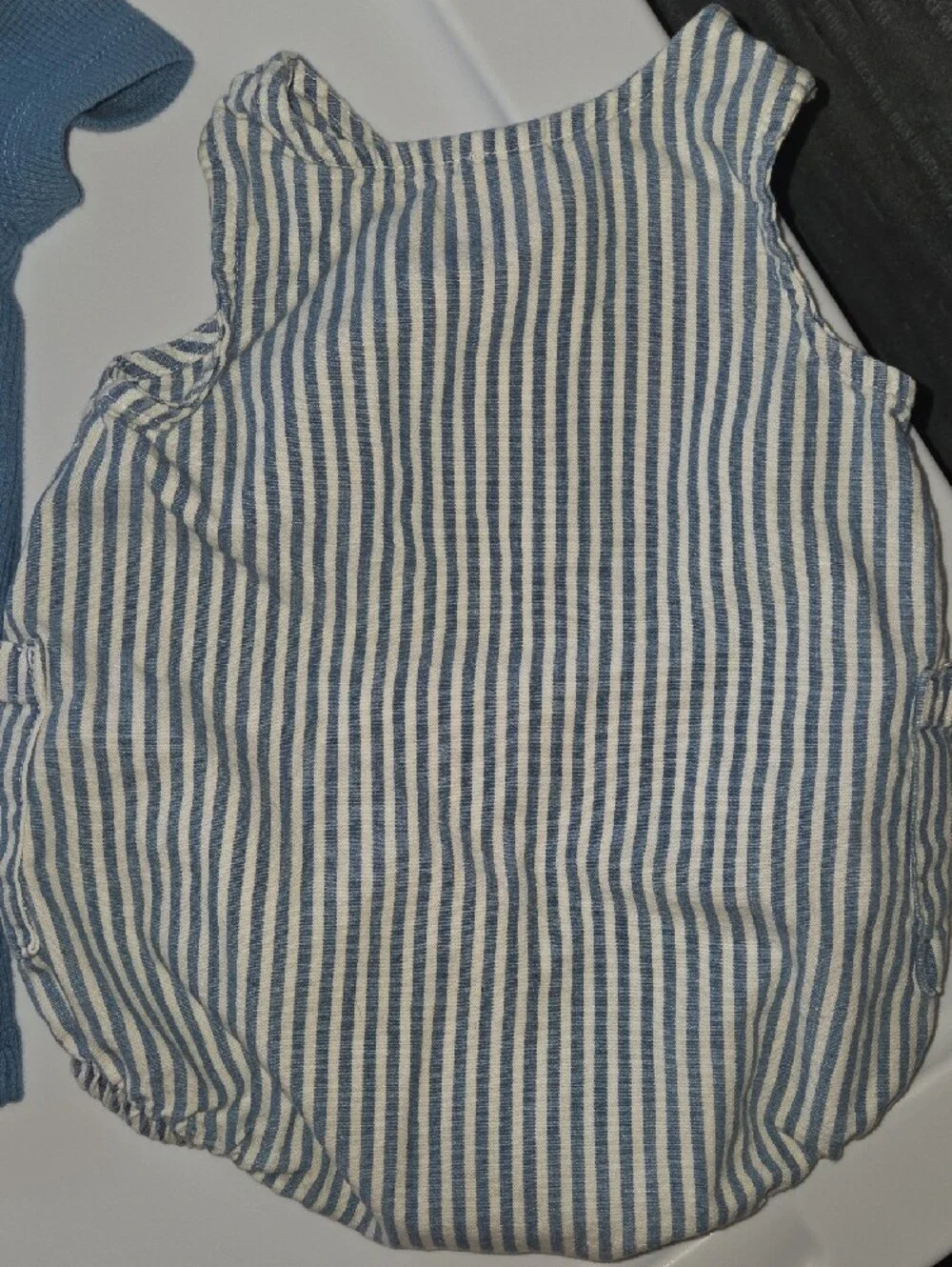 Carter's Blue Waffle-Knit Romper & Blue-Striped Cotton Romper Two-Pack
